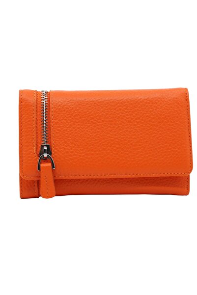 Meskanto محفظة سارة نسائية من الجلد الطبيعي بسحاب