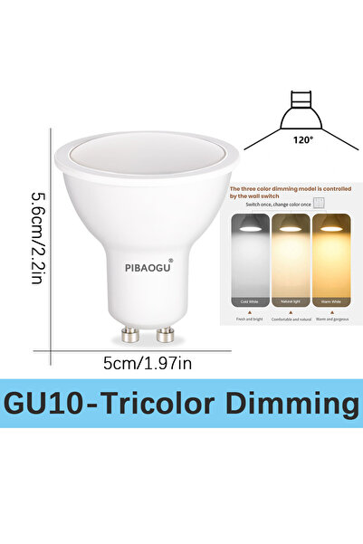 Choice 6 مصابيح LED ثلاثية الألوان قابلة للتعتيم بقدرة 12 واط، 6 مصابيح GU10،...
