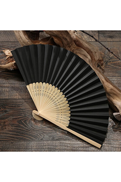 Choice 1pc 1pcVintage Black Bamboo Folding Fan - Handmade Vintage Chinese Sty...