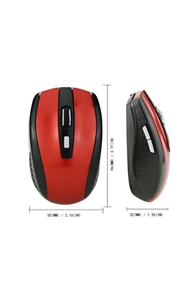 Choice Red Wireless Mouse 2.4G Portable Mobile Optical Office Mouse Adjustabl...