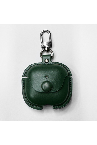 Choice جراب حماية من الجلد الصناعي الأخضر لسماعات AirPods 4 مع سلسلة مفاتيح، ...