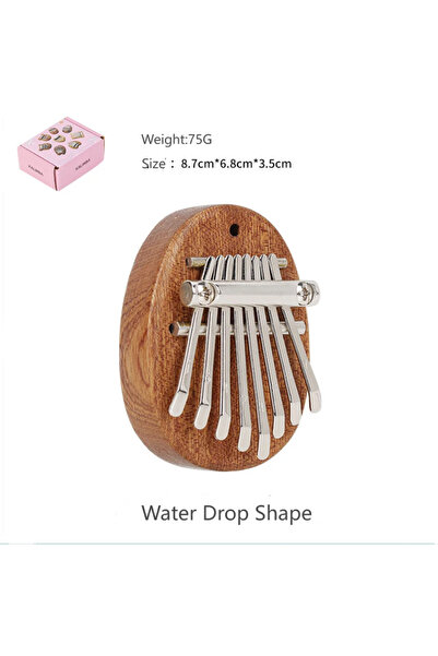 Choice Water droplet 8 Keys Mini Kalimba Wooden Thumb Piano with Lanyard Fing...