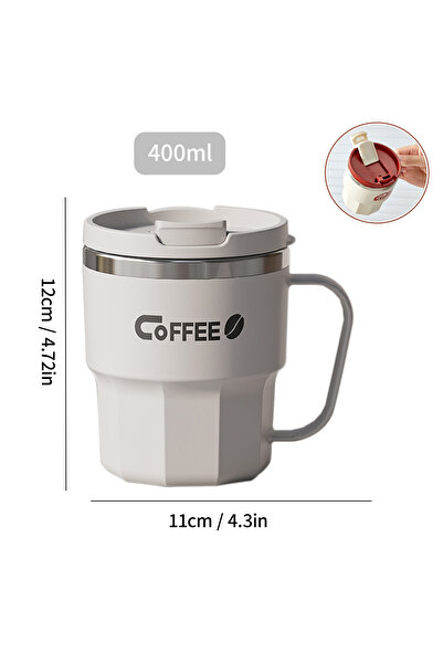 WORTHBUY 301-400ml B Style White 304 Stainless Steel Double Wall Insulated Co...