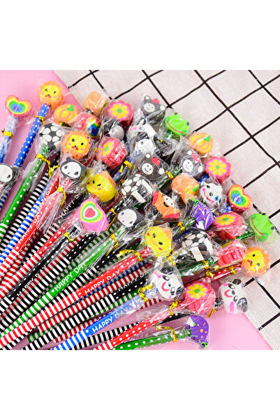 Choice 40 قلم رصاص A01 5-40 قطعة، 19 سم، برسومات حيوانات كرتونية، مع ممحاة، ب...