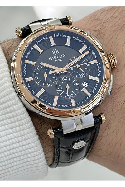 Hislon Orijinal Deri Kordon Su Geçirmez Erkek Kol Saati ILKDT202T-04BR