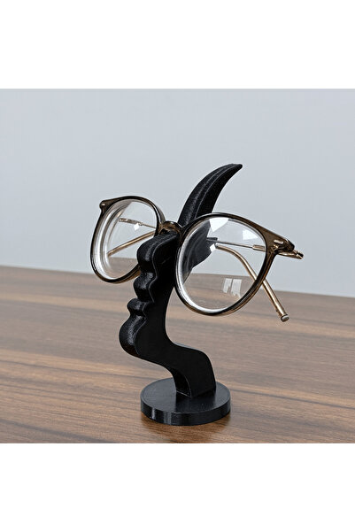 Choice black Creative side-face shaped eyeglass stand, unique curved eyeglass...
