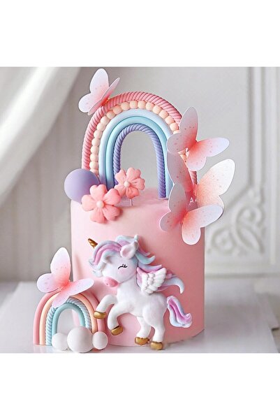 Choice1 white Rainbow Pony Unicorn Cake Decoration Pony Birthday Decoration U...