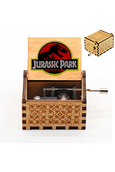 Jurassic Park 02 HOT Wooden Hand Crank Black Music Box Children's Holiday Gif...