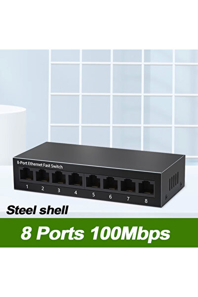Choice 8 Ports Steel shell EU PLUG 5/8 Port 10/100Mbps Network Switches Mini ...