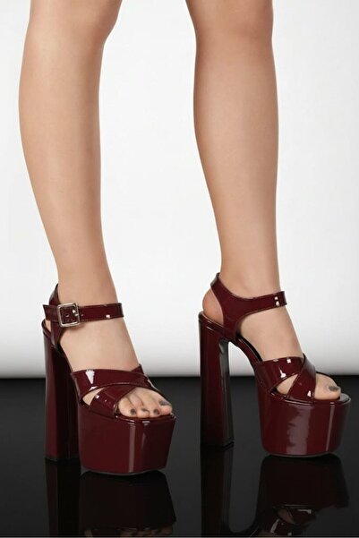 Tarz Topuklar Pantofi cu toc gros cu platformă înaltă pentru femei din piele ...