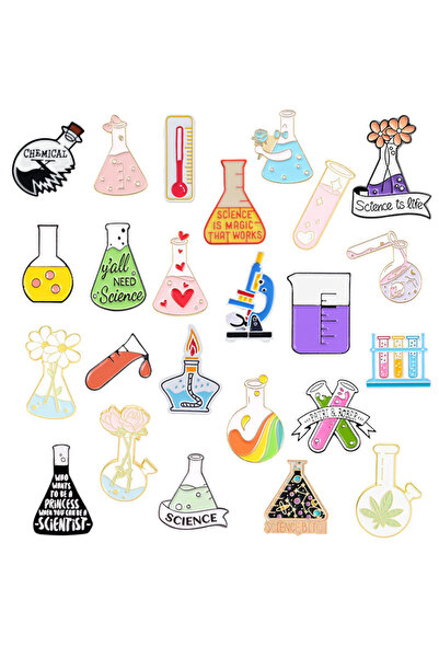 Choice 20PCS 10-50PCS Believe in Science Random Enamel Badges Chemical Beaker...
