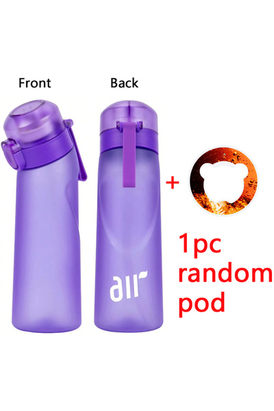 Choice زجاجة مياه A-Purple قطعة واحدة مع كبسولة نكهة عشوائية واحدة، كوب بلاست...