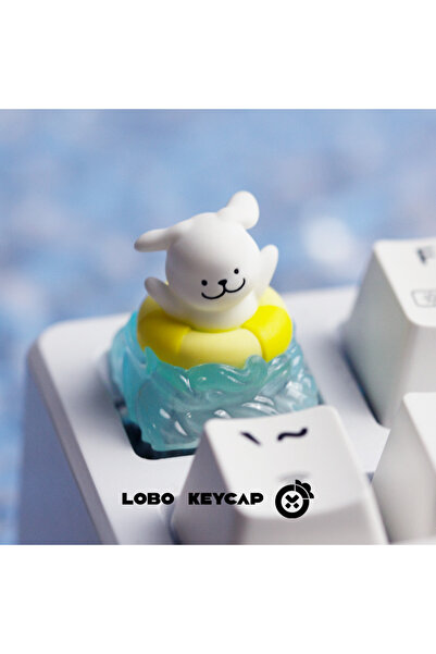 Choice light-transmitting Lined puppy peripheral translucent personalized key...