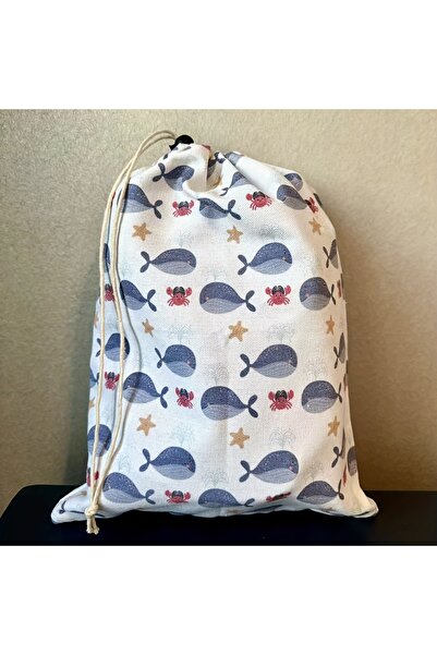 Choice white whale 1 piece of single-drawstring pouch: portable travel storag...