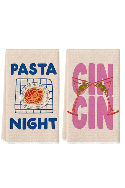 Choice 2pcs Navy Blue 2Pcs, Vintage-Style Kitchen Decorative Towels, 40Cm*60C...