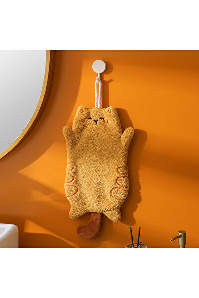 Choice yellow {MX} Cute Cat Coral Fleece Hand Towel Absorbent Quickly Dry Kit...