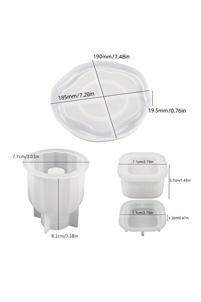 Choice 1set 3pcs Silicone Storage Molds DIY Epoxy Resin Molds Handmade Plaste...