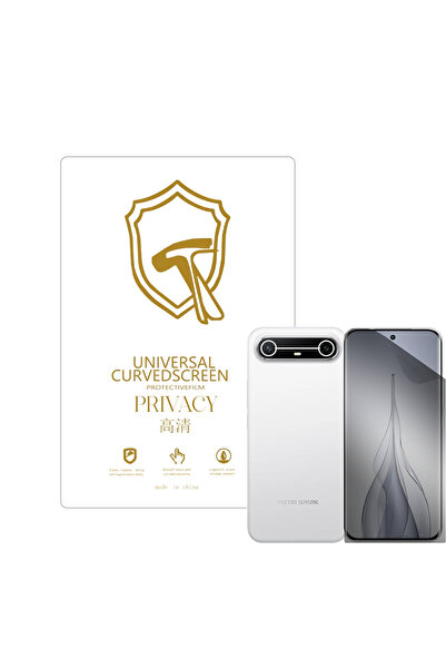 Microcase Tecno Spark Slim 5G ile Uyumlu Privacy Gizlilik Filtreli Hayalet Na...