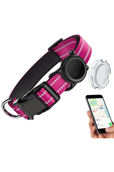 Choice طوق كلاب مقاوم للماء مزود بحامل علامة AirTag، مقاس صغير (25-43 سم)، لو...