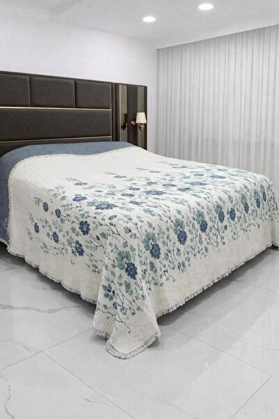 VİLERA HOME 100% Organic Muslin 240*260 Battal Bedspread