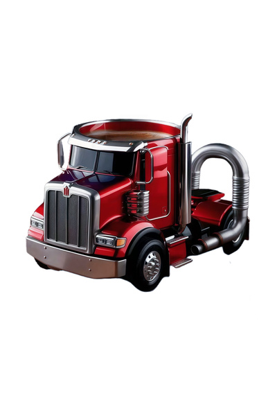 Choice Red 11-ounce Capacity Truck Coffee Mug Resin Stainless Steel Coffees M...