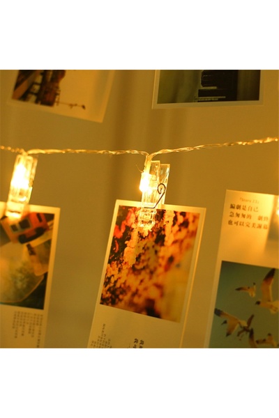 Choice سلسلة إضاءة LED خارجية تعمل ببطارية USB بطول 2 متر مع مشابك للصور، مزو...