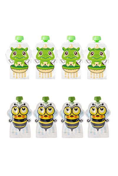 Choice ٨ أكياس طعام للأطفال قابلة لإعادة الاستخدام، سعة ١٥٠ مل، لتحضير هريس ا...