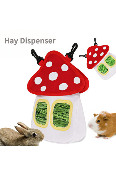 Choice كيس لجمع قش الفطر - كيس تغذية للأرانب/الشنشيلات/الهامستر، كيس معلق لتغ...