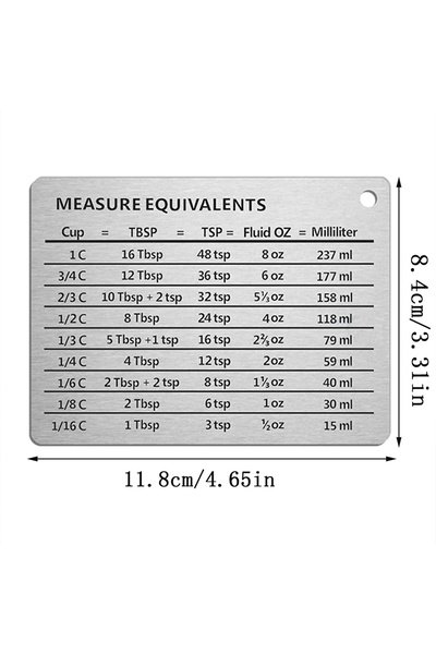 Choice J2630-A Measurement Conversion Refrigerator Magnet Stainless Steel Sca...