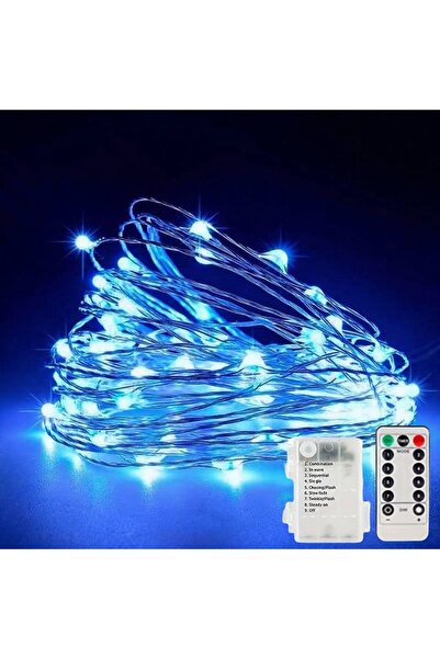 Choice زينة حفلات الزفاف والكريسماس، 5 أمتار - 50 مصباح LED أزرق، تعمل بالبطا...