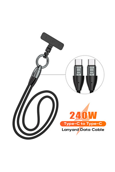 Choice كابل بيانات بطول 120 سم، 48 فولت، 5 أمبير، من النوع C إلى النوع C، يدع...