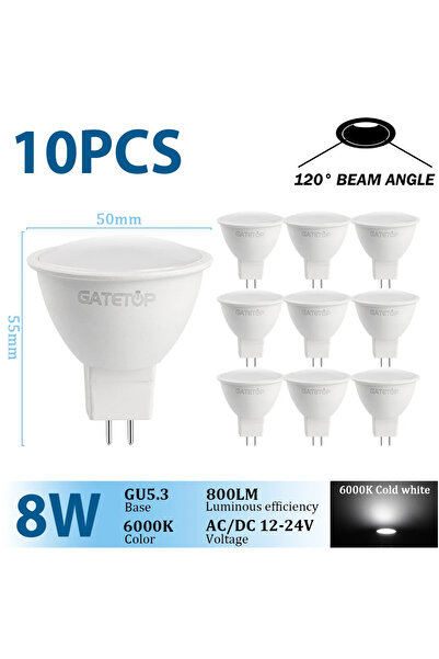 Choice 8W AC DC 12-24V 120degree 6000K 10pcs Low Voltage AC DC 12V 24V LED Sp...