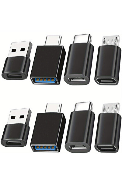 Choice محول USB 3.0 من النوع C أنثى إلى USB ذكر، أسود، عبوة من 8 قطع، OTG، مح...