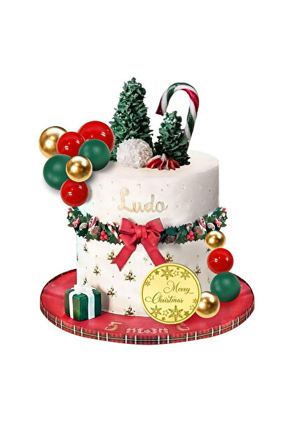 Choice 25pcs 25 PCS Merry Christmas Cupcake Topper Colorful Pearl Ball Cake P...