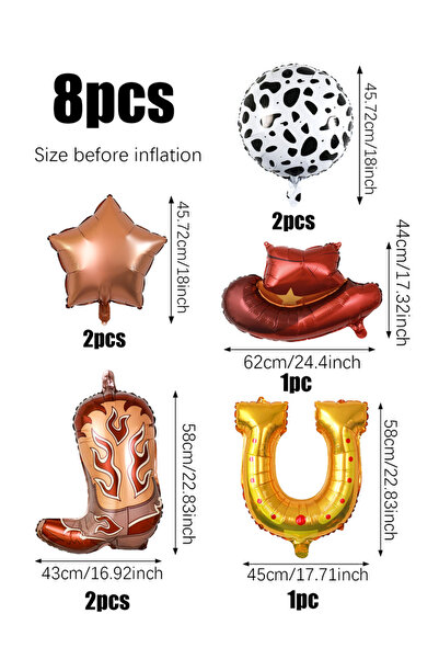 Choice Other 8pcs balloons 8pcs brown cowboy-themed party balloons, suitable ...