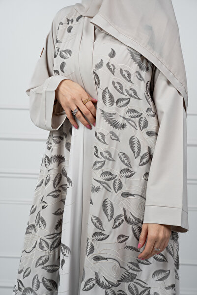 LAVİNİA Lavinia women's wrap abaya, full flared crepe fabric