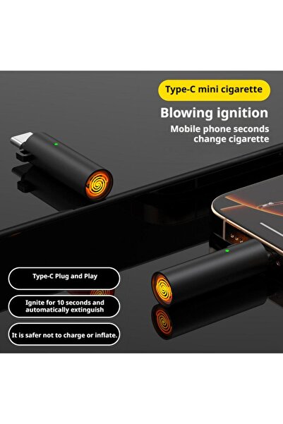 Choice محول ولاعة سجائر USB-C أسود اللون، يُوصل بهاتفك المحمول من النوع C، ثم...