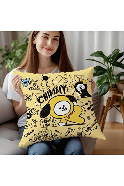Miniso z3 30x30cm Cute B-bt21s Pillow Case Short Plush Sofa Decorative Gift H...
