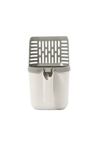 Choice مجرفة بيضاء لفضلات القطط مع حامل أكياس النفايات، منظف بلاستيكي لصناديق...