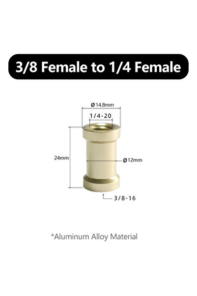 Choice محول ألومنيوم J 1/4 بوصة إلى 3/8 بوصة، محول لولبي، حامل ملولب لكاميرا ...