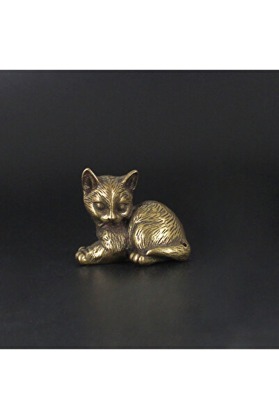 Choice observe 1PC Brass Kitty Ornament - Office Desktop Ornament with Bored ...