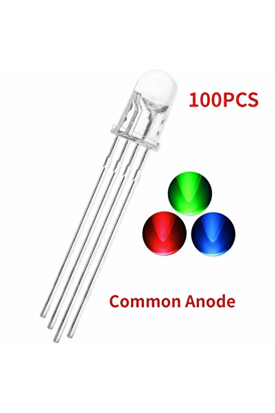 Choice Common Anode 100PCS 5mm LED Diode RGB Red Green Blue Multicolor Common...