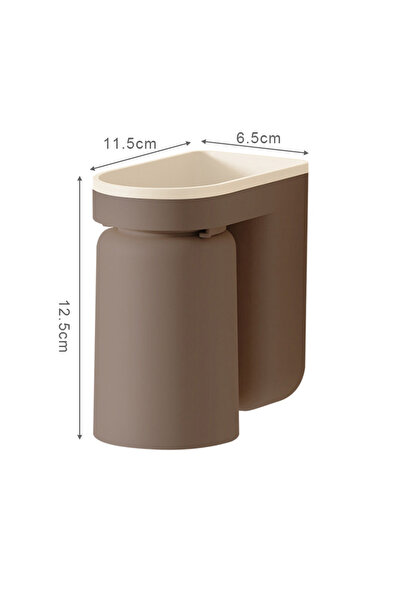 Choice حامل فرشاة أسنان بني اللون يُثبت على الحائط، رف تخزين فرشاة أسنان 2 في...