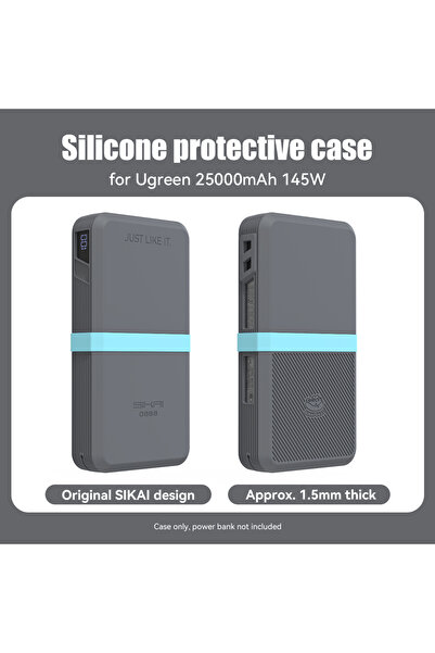 Choice جراب سيليكون رمادي مزرق من سيكاي لشاحن يوغرين المحمول بقوة 145 واط وسع...