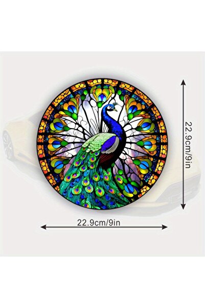 Choice CH-005 ملصقات زجاجية ثابتة مضادة للكهرباء على شكل طاووس للسيارات والمن...