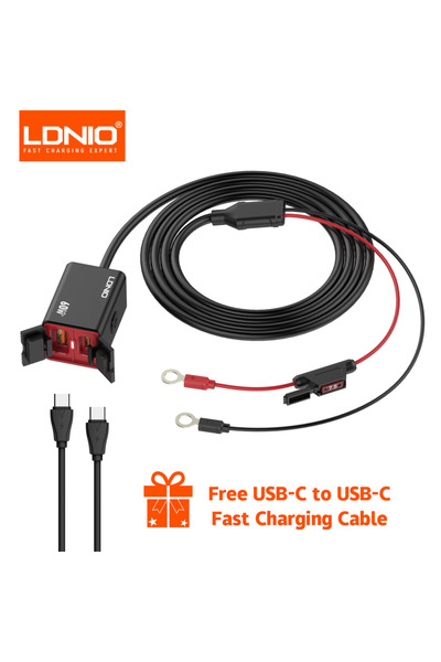 Choice شاحن دراجة نارية LDNIO، شاحن USB سريع 60 واط، يُركب على المقود، منفذي ...