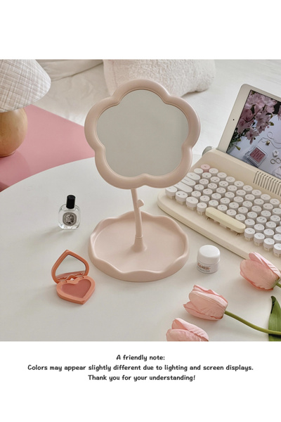 Choice Pink Cute Sunflower Rotatable Desktop Makeup Mirror Portable Cosmetic ...