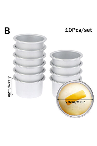 Choice B 10Pcs Puto Cake Mold Aluminum Alloy Egg Tart Cup Cupcake Kitchen Bak...