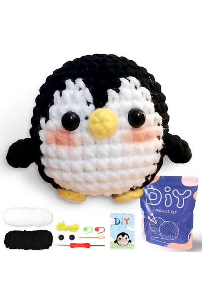 Choice black 1PC Penguin Crochet Set for Beginners,Include Step-by-Step Video...
