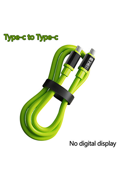 Choice كابل شحن سريع أخضر بقوة 240 واط من نوع USB-C إلى USB-C، بدون شاشة، يدع...